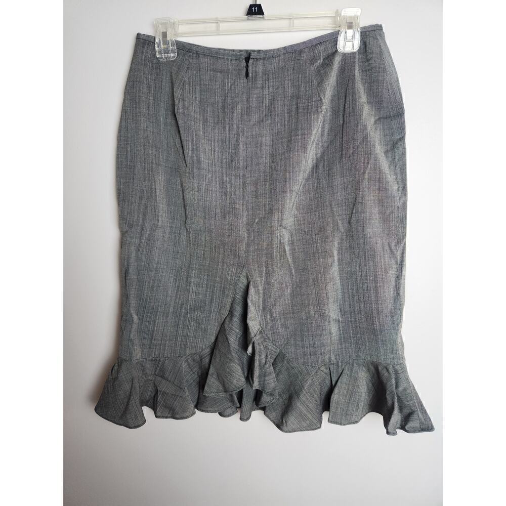 Lafayette 148 wool blend ruffle hem skirt sz 10P back zip career professional - Picture 3 of 10